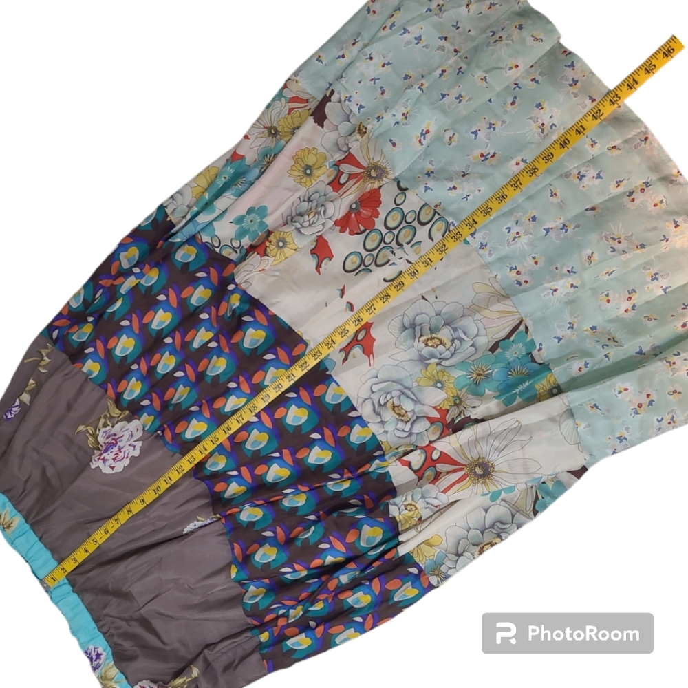 Johnny Was 100% Silk Boho Maxi Floral Skirt w/ Silk Lining Size Large - Picture 11 of 13